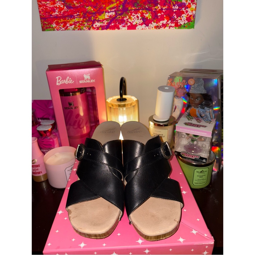 Dansko Black Leather Sandals
